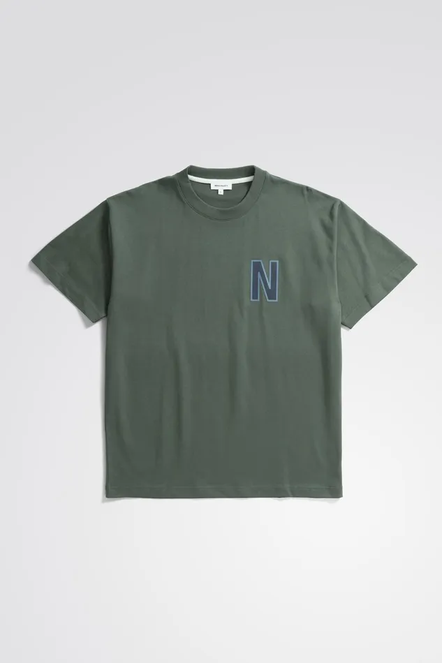 Men Simon Loose Organic Heavy Jersey Large N TShirt Spruce Green Norse Projects TShirts