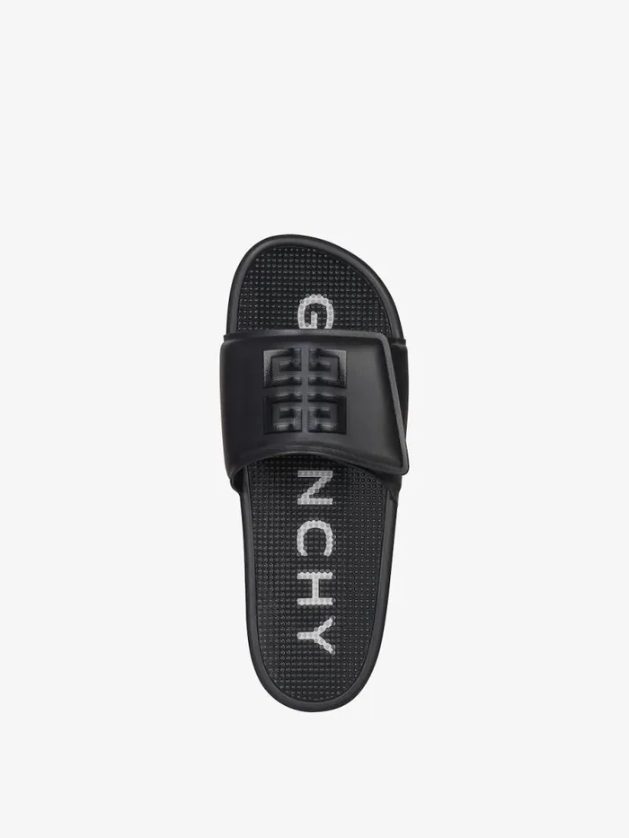 Men Slides and Sandals Givenchy Slide Flat Sandals In Synthetic Leather Blackwhite Men Slides and Sandals Givenchy Slide Flat Sandals In Synthetic Leather Blackwhite