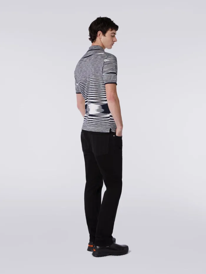 Men Slub Cotton Polo Shirt Multicoloured Missoni Polos and Tshirts