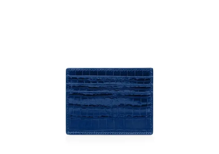 Men Small Leather Goods Tom Ford Glossy Printed Croc Cardholder Men Small Leather Goods Tom Ford Glossy Printed Croc Cardholder