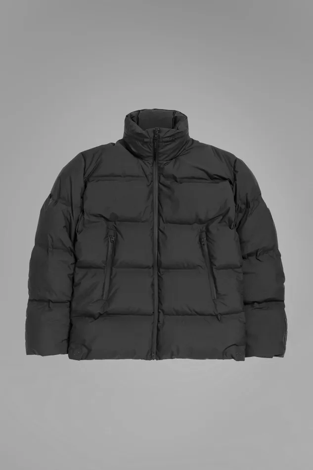 Men Stand Collar Short Down Jacket Pertex Shield Black Norse Projects Outerwear