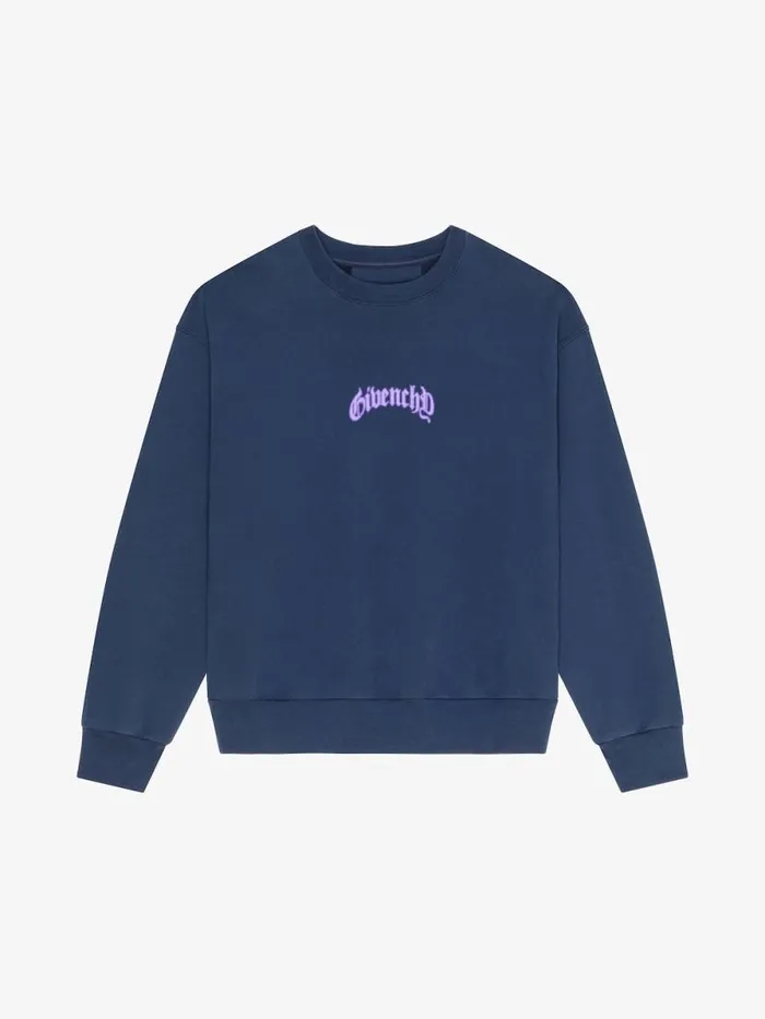 Men Sweatshirts and Hoodies Givenchy Boxy Fit Sweatshirt In Fleece With Reflective Artwork Deep Blue Men Sweatshirts and Hoodies Givenchy Boxy Fit Sweatshirt In Fleece With Reflective Artwork Deep Blue