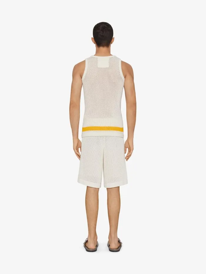 Men TShirts Givenchy Bermuda Shorts In Crochet Ivory