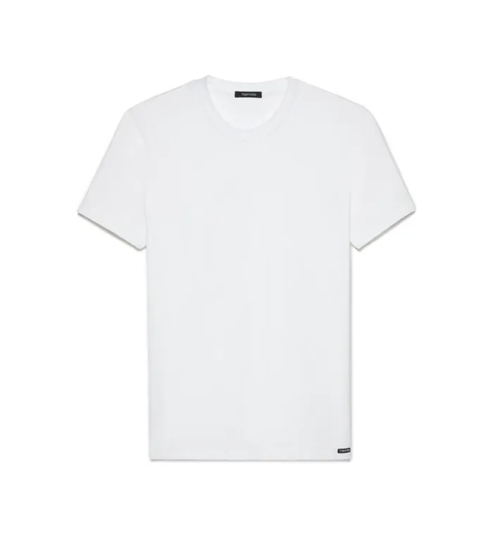 Men TSHIRTS Tom Ford Cotton Modal Crewneck TShirt White