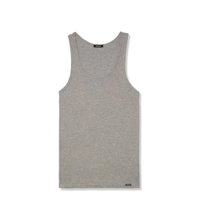 Men TSHIRTS Tom Ford Cotton Modal Rib Tank Grey