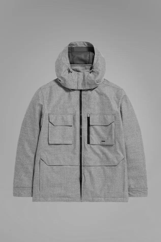 Men Technical Field Jacket Loro Piana Clima System Light Grey Melange Norse Projects Outerwear
