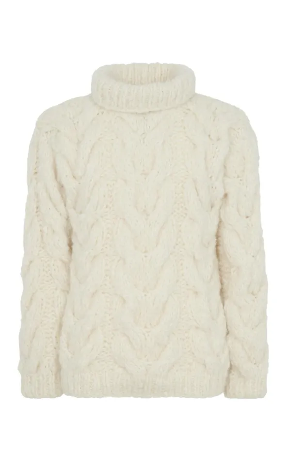 Men Tops Gabriela Hearst Ray Knit Sweater In Ivory Welfat Cashmere