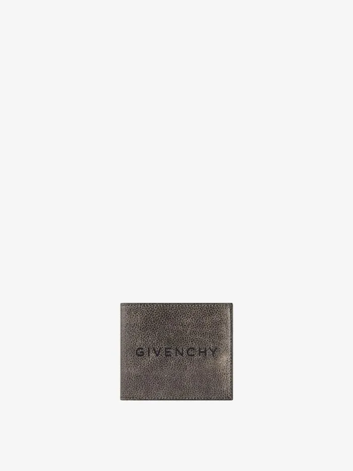 Men Wallets and Card Holders Givenchy GIVENCHY Wallet In Crackled Leather Blackgrey
