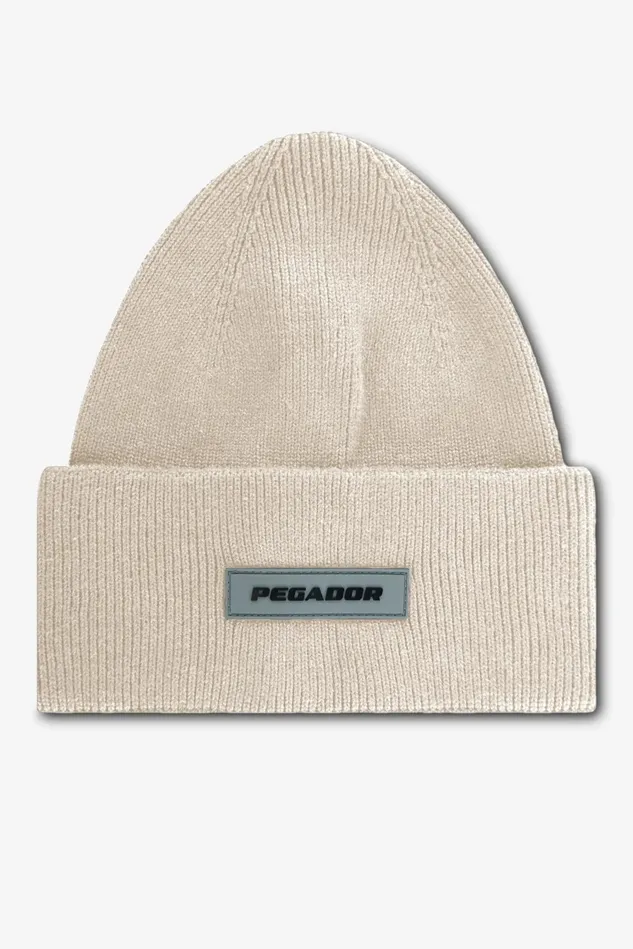 MenWomen Pegador Beanies Ranyo Logo Rubber Beanie Light Beige