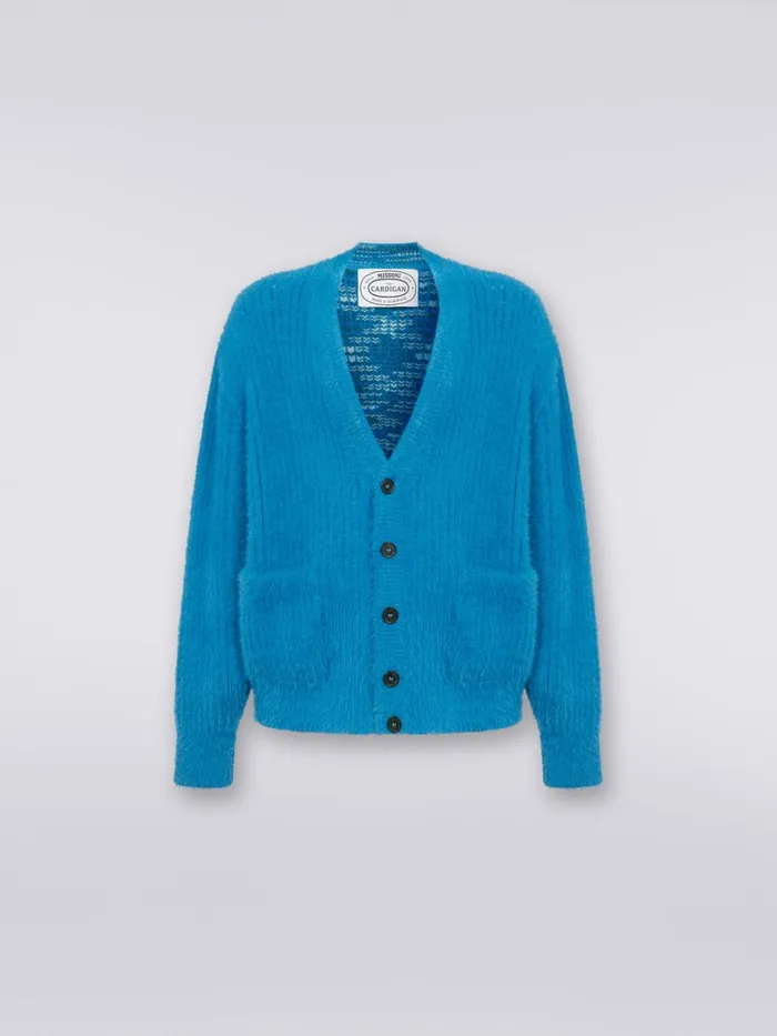 Men Wool Blend EnglishRibbed Cardigan Multicoloured Missoni Knitwear