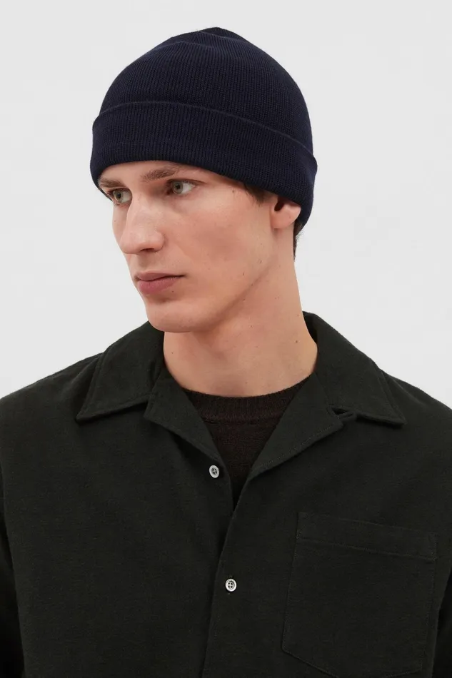Men Wool Cotton Rib Beanie Camel Norse Projects Beanies