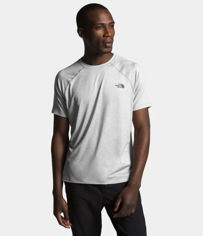 Mens The North Face Active Tops HyperLayer FD Short Sleeve Tnf Light Grey Heather
