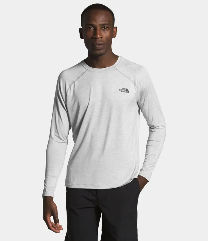 Mens The North Face Baselayers HyperLayer FD Long Sleeve Tnf Light Grey Heather