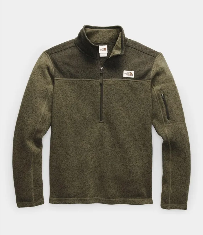 Mens The North Face Fleece Gordon Lyons Zip Pullover Burnt Olive Green Dark Heathernew Taupe Green Dark Heather