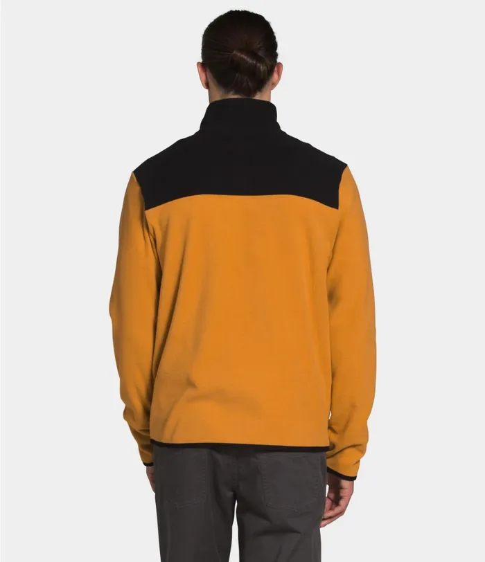 Mens The North Face Fleece TKA Glacier Zip Pullover Citrine Yellowtnf Black