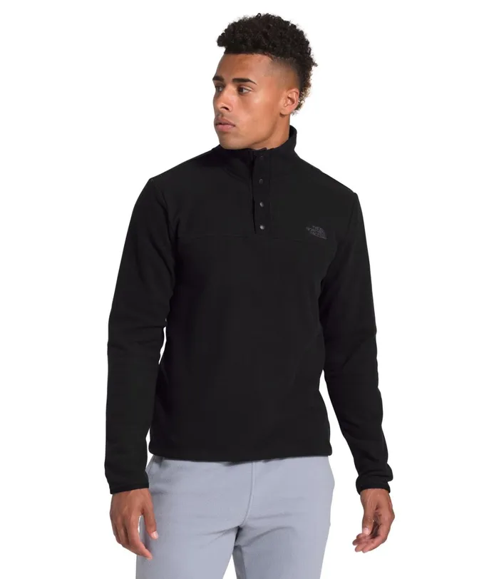 Mens The North Face Hoodies and Sweatshirts TKA Glacier SnapNeck Pullover Tnf Blacktnf Black