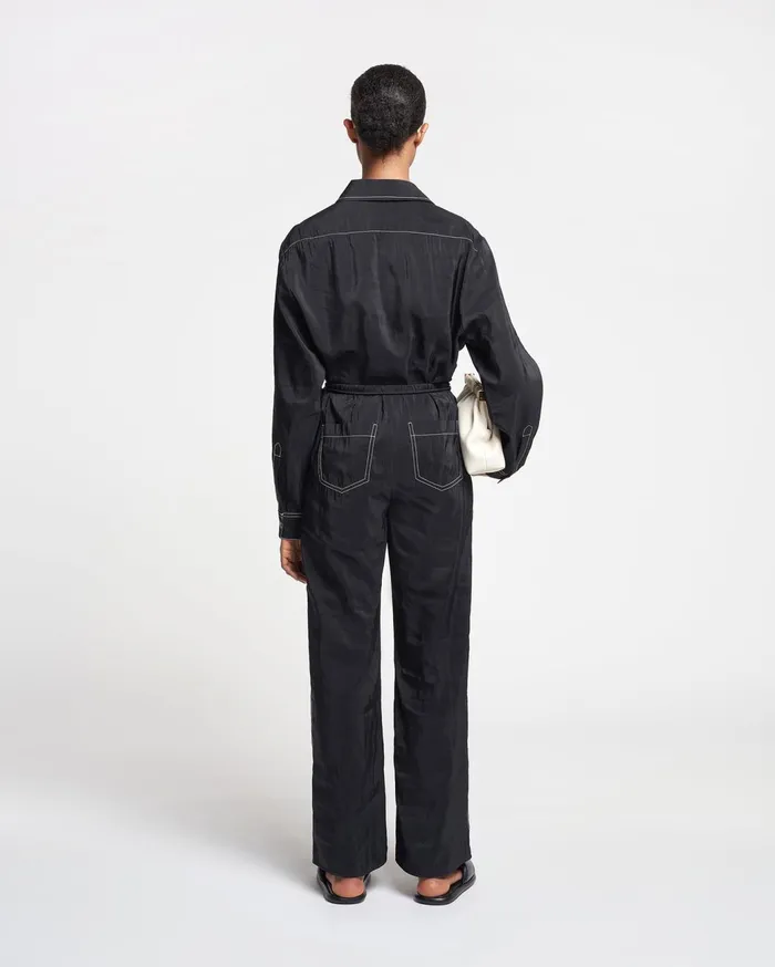 Metta Glass Poplin Shirt Dress Black Women Nanushka Dresses