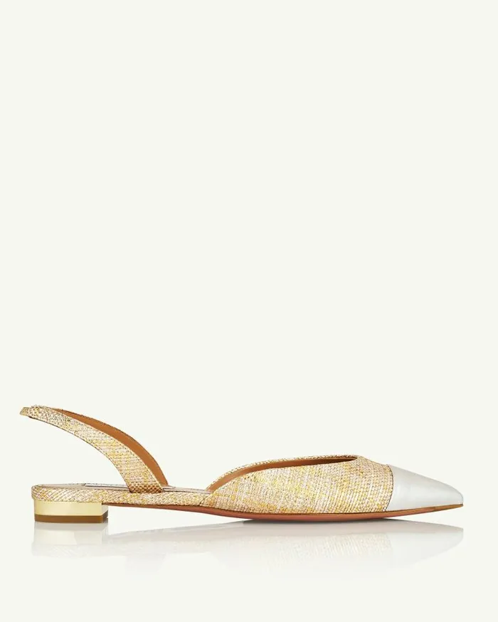 Milanese Flat Gold Women Aquazzura Flats Milanese Flat Gold Women Aquazzura Flats