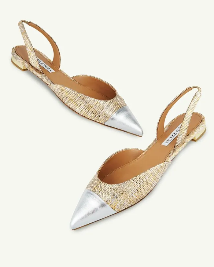 Milanese Flat Gold Women Aquazzura Flats Milanese Flat Gold Women Aquazzura Flats