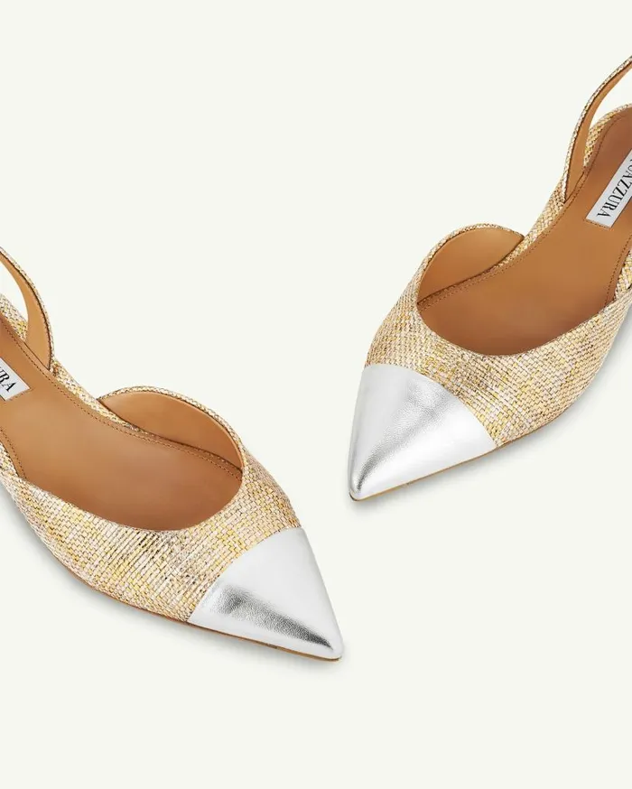 Milanese Flat Gold Women Aquazzura Flats Milanese Flat Gold Women Aquazzura Flats