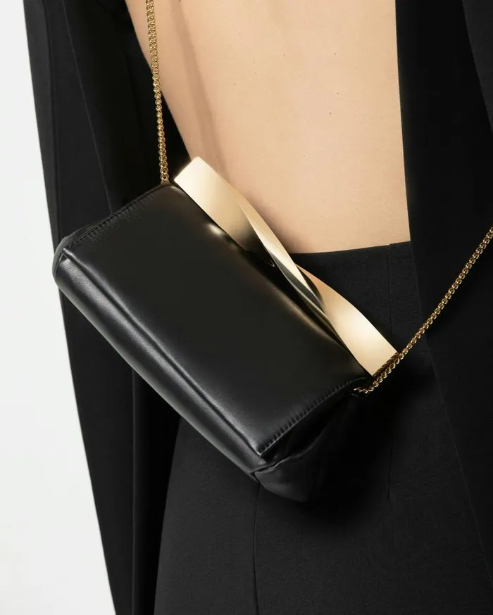 Mini Twist Clutch Black Women Aquazzura Shoulder Bags Mini Twist Clutch Black Women Aquazzura Shoulder Bags