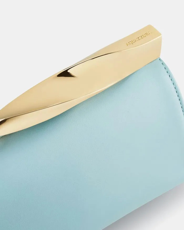Mini Twist Clutch Blue Women Aquazzura Shoulder Bags Mini Twist Clutch Blue Women Aquazzura Shoulder Bags