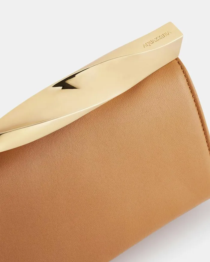 Mini Twist Clutch Brown Women Aquazzura Clutch Bags Mini Twist Clutch Brown Women Aquazzura Clutch Bags