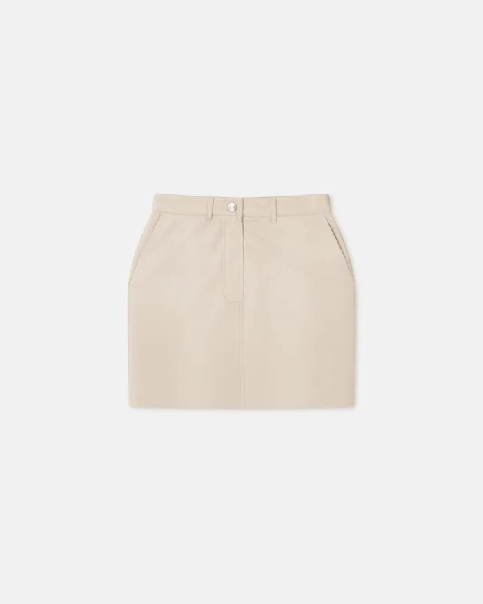 Miray Okobor AltLeather Mini Skirt Creme Women Nanushka Skirts