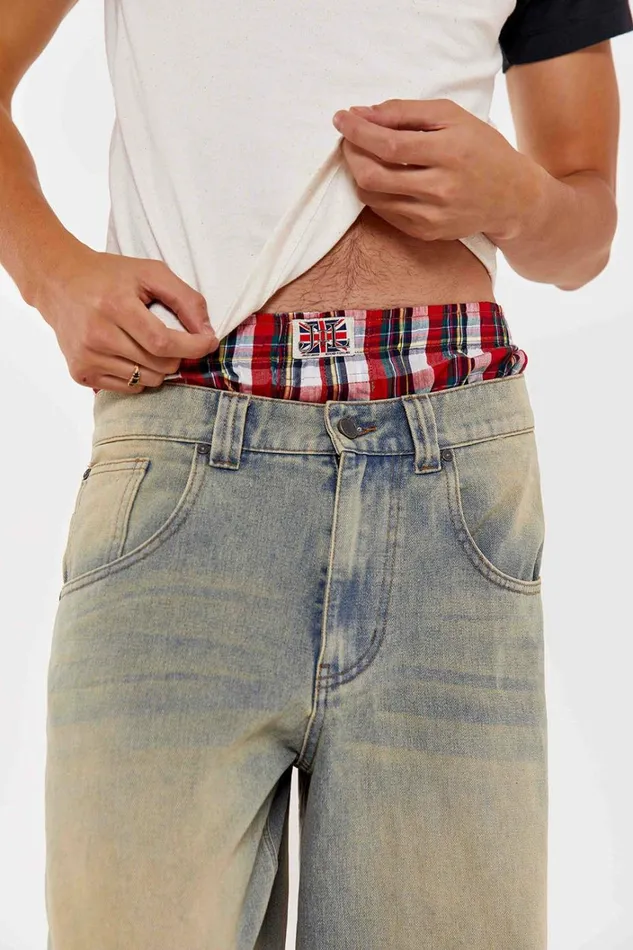 Multi Tartan Boxer Short Red Men Jaded London Shorts and Jorts