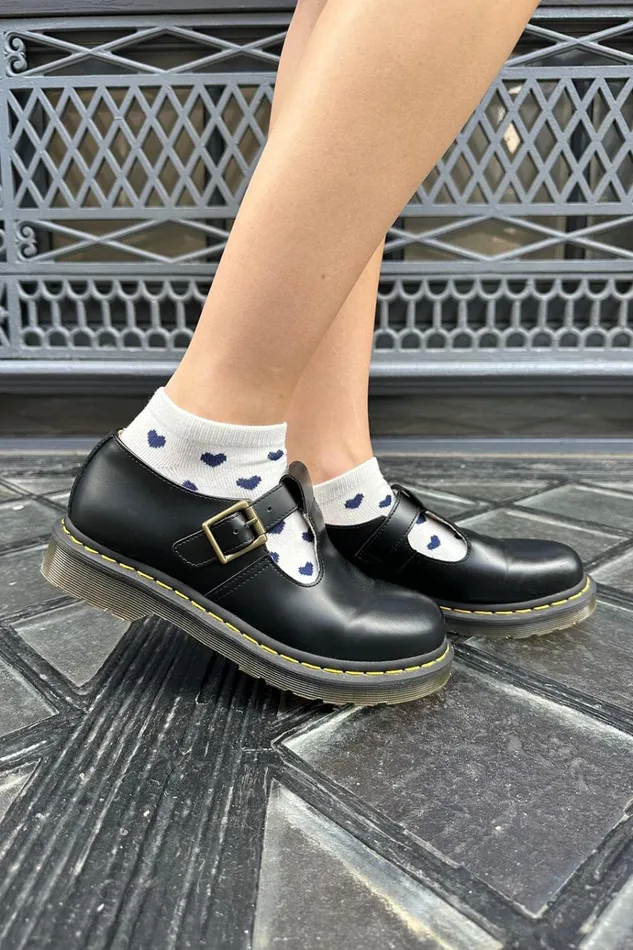 Navy Heart Ankle Socks Navy Hearts Women Brandy Melville Socks