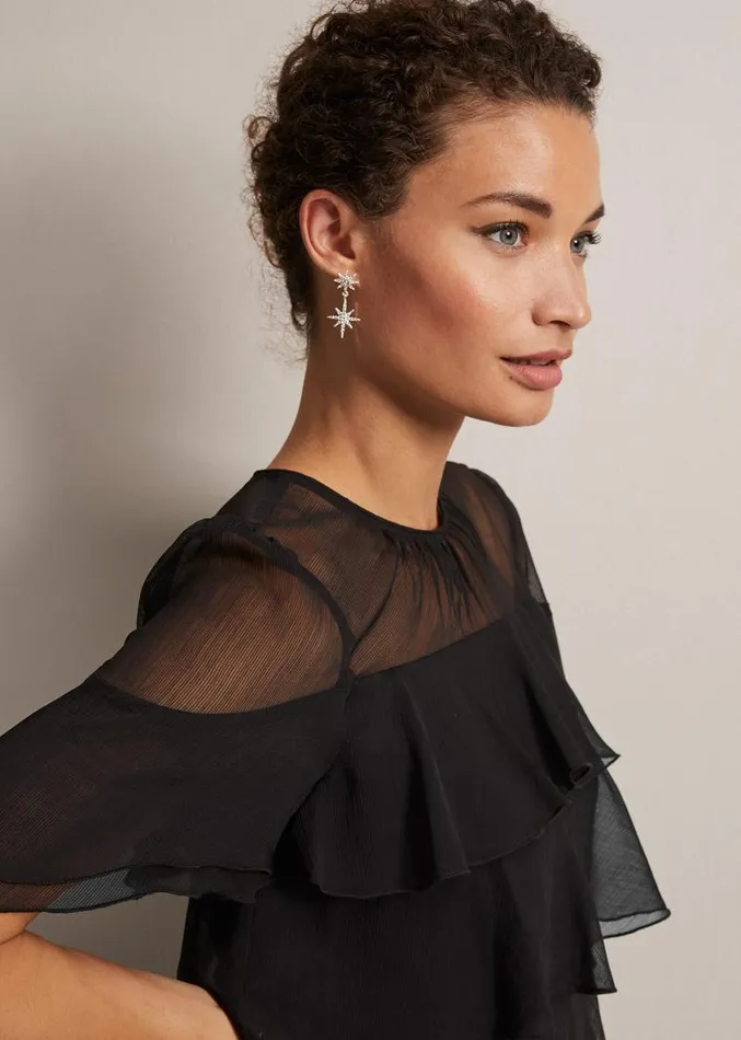Nika Black Tiered Shift Dress Black Women Phase Eight Dresses