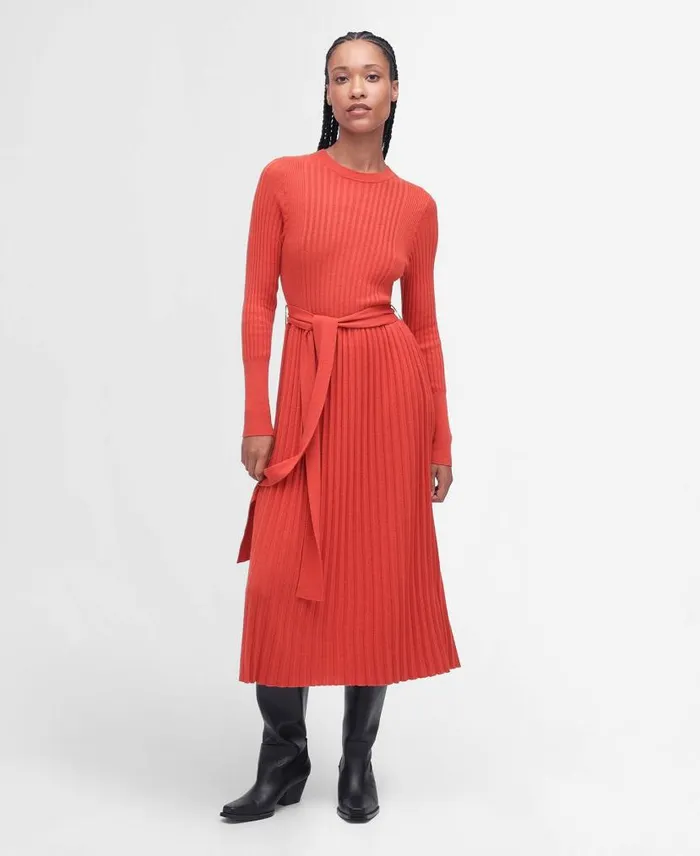 Norma Jumper Dress Blaze Red Women Barbour Dresses and Skirts