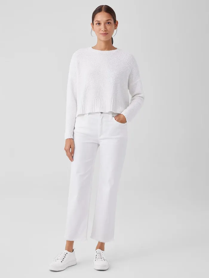 Organic Cotton Denim Straight Jean White Women Eileen Fisher Denim