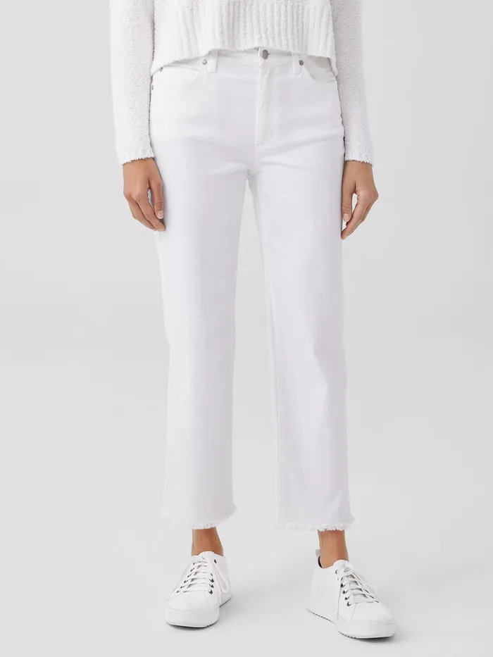 Organic Cotton Denim Straight Jean White Women Eileen Fisher Denim