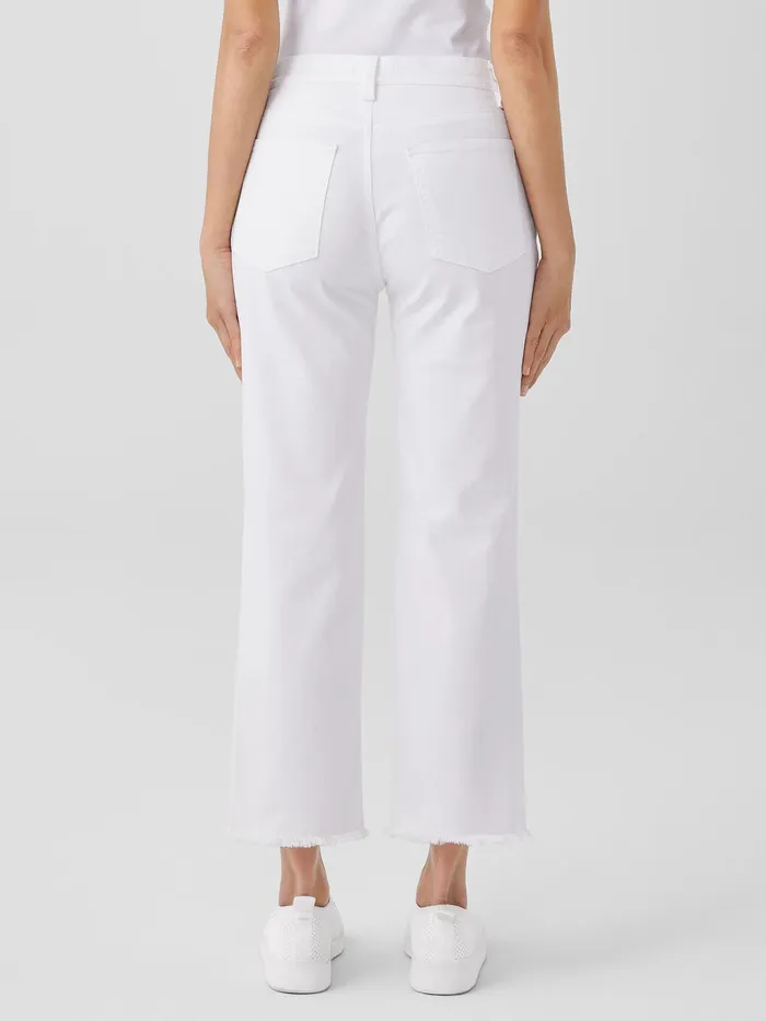 Organic Cotton Denim Straight Jean White Women Eileen Fisher Denim