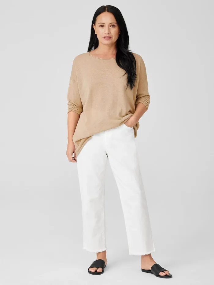 Organic Cotton Denim Straight Jean White Women Eileen Fisher Denim
