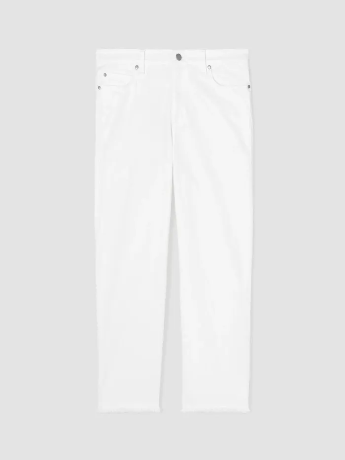 Organic Cotton Denim Straight Jean White Women Eileen Fisher Denim
