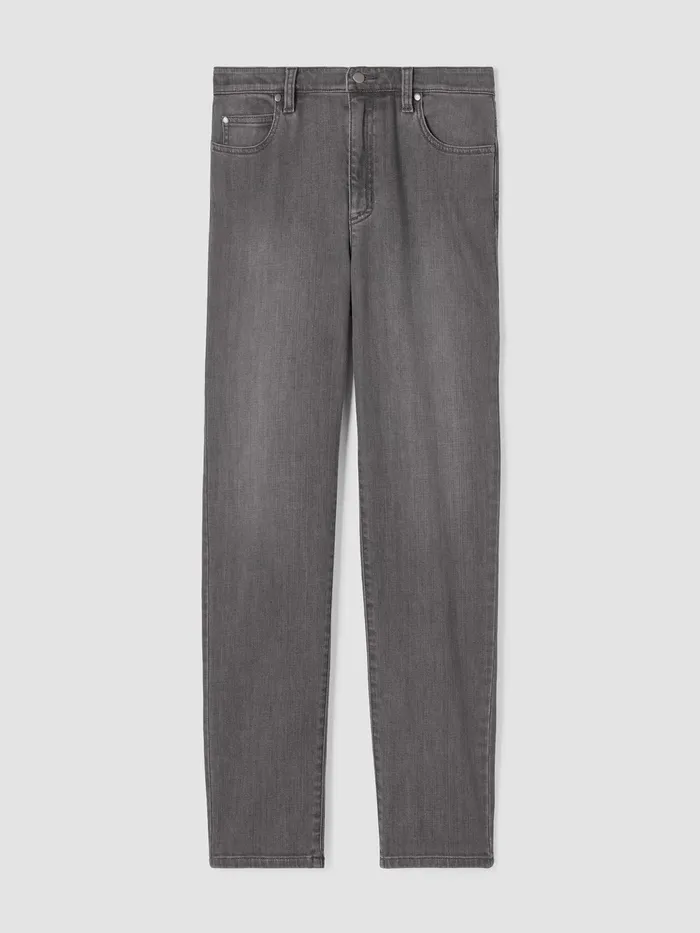Organic Cotton Stretch HighWaisted Jean Carbon Women Eileen Fisher Denim
