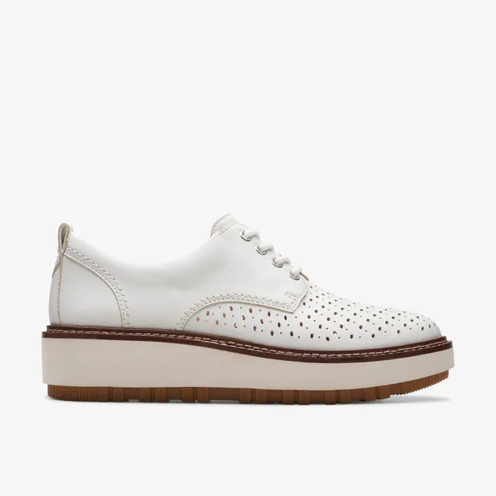 Orianna Move Off White Leather Women Clarks Platforms