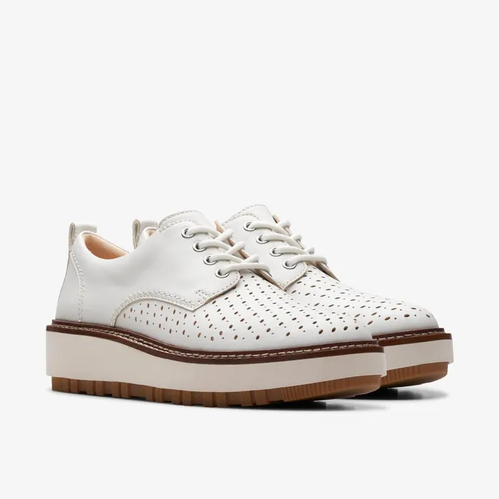 Orianna Move Off White Leather Women Clarks Platforms