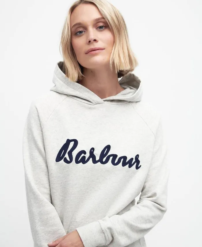 Otterburn Hoodie Cloud Marlnavy Women Barbour Hoodies and Sweatshirts