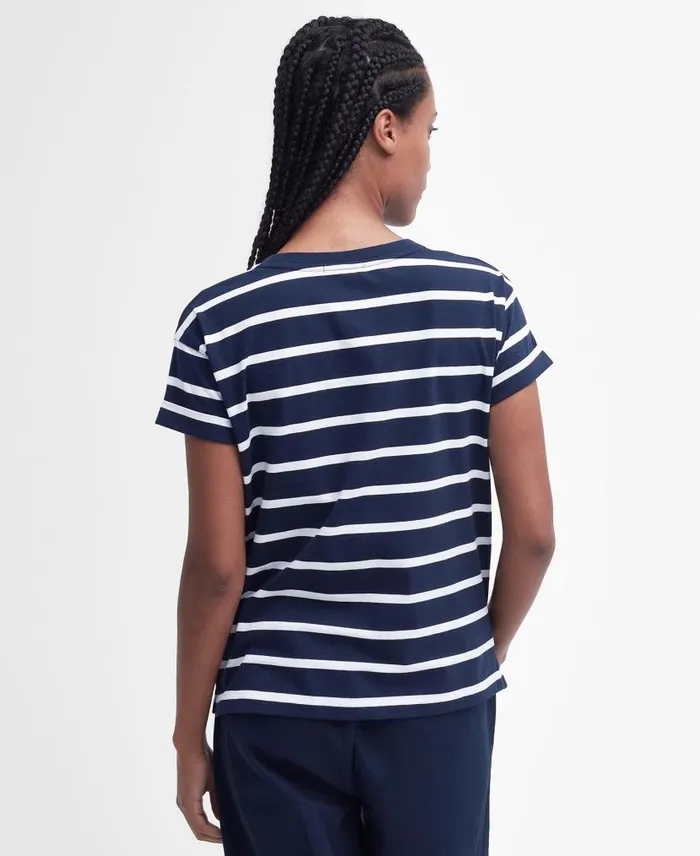 Otterburn Stripe TShirt Navywhite Stripe Women Barbour TShirts