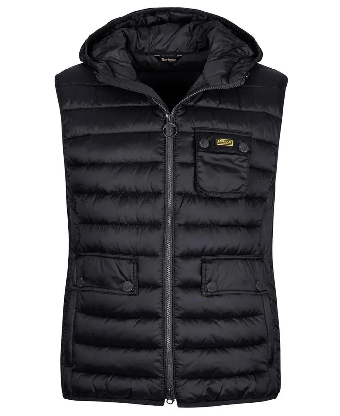 Ousten Hooded Gilet Charcoal Men Barbour Gilets and Liners