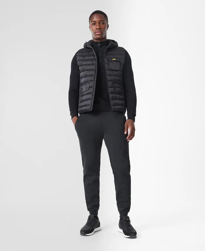 Ousten Hooded Gilet Charcoal Men Barbour Gilets and Liners