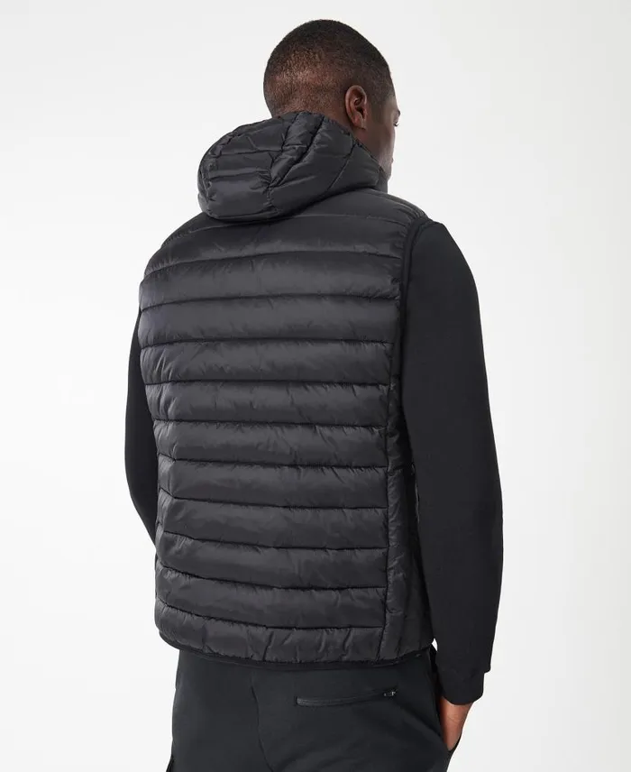 Ousten Hooded Gilet Charcoal Men Barbour Gilets and Liners