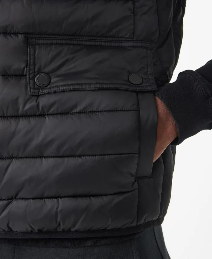 Ousten Hooded Gilet Charcoal Men Barbour Gilets and Liners