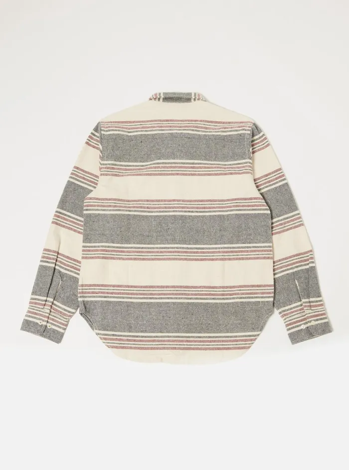 Overshirts Men Universal Works Universal Works Work Shirt In Ecru Brushed Stripe