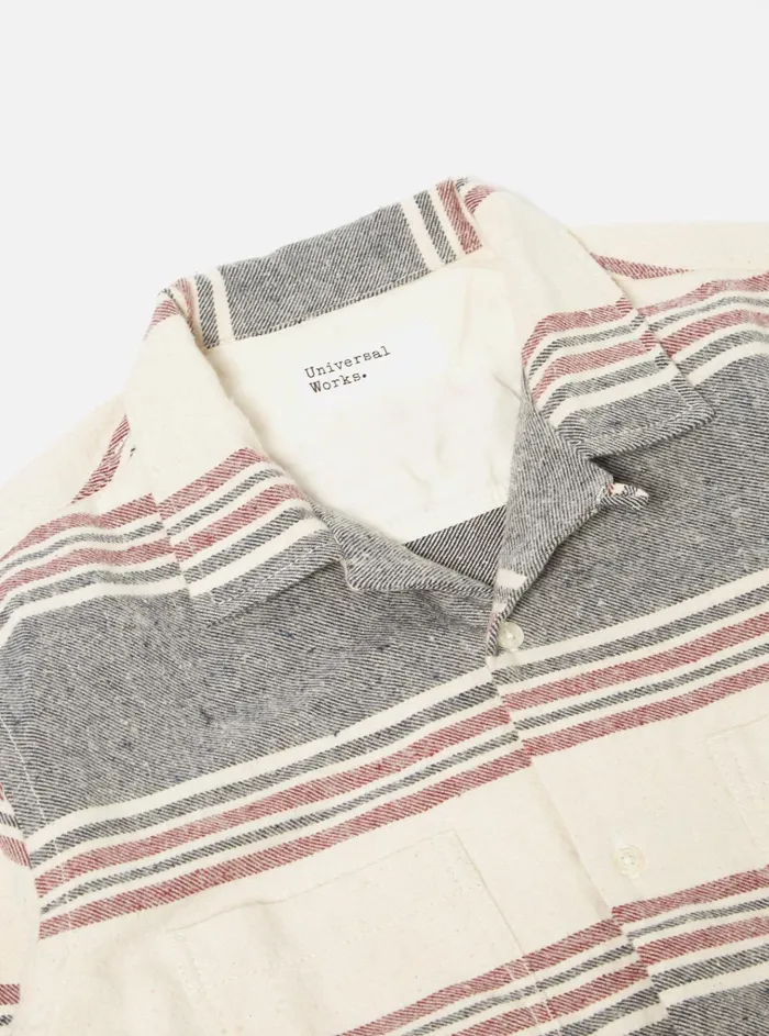 Overshirts Men Universal Works Universal Works Work Shirt In Ecru Brushed Stripe