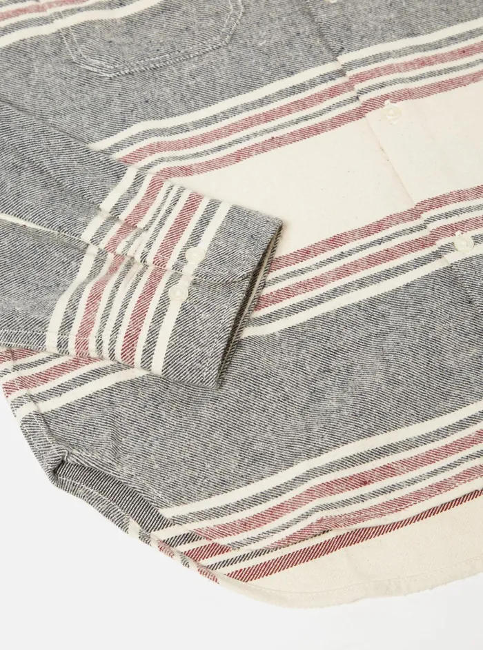 Overshirts Men Universal Works Universal Works Work Shirt In Ecru Brushed Stripe