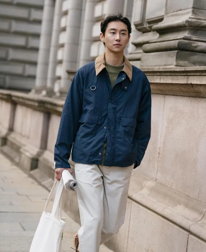 Oversized Spey Showerproof Jacket Bleached Olive Men Barbour Showerproof Jackets